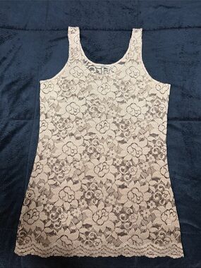 BKE Cream Lace Floral Tank Camisole